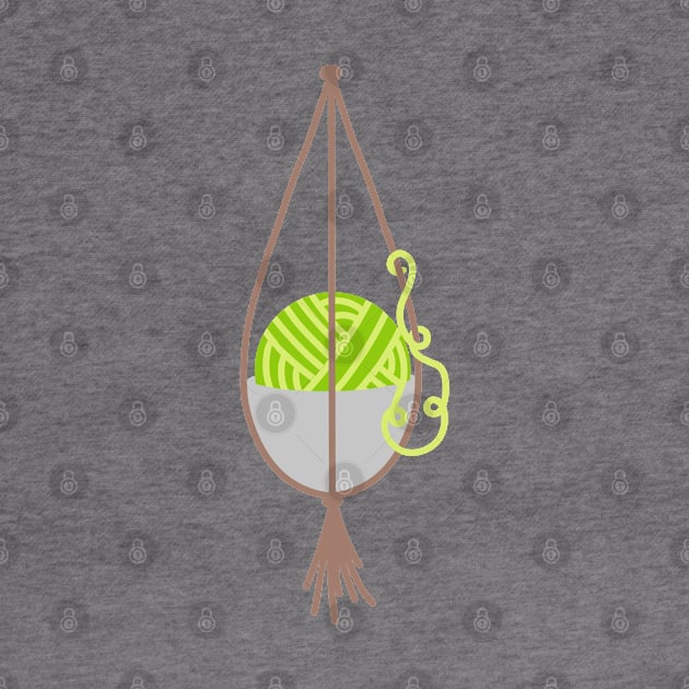 Hanging yarn ball plant by HELLOhappy